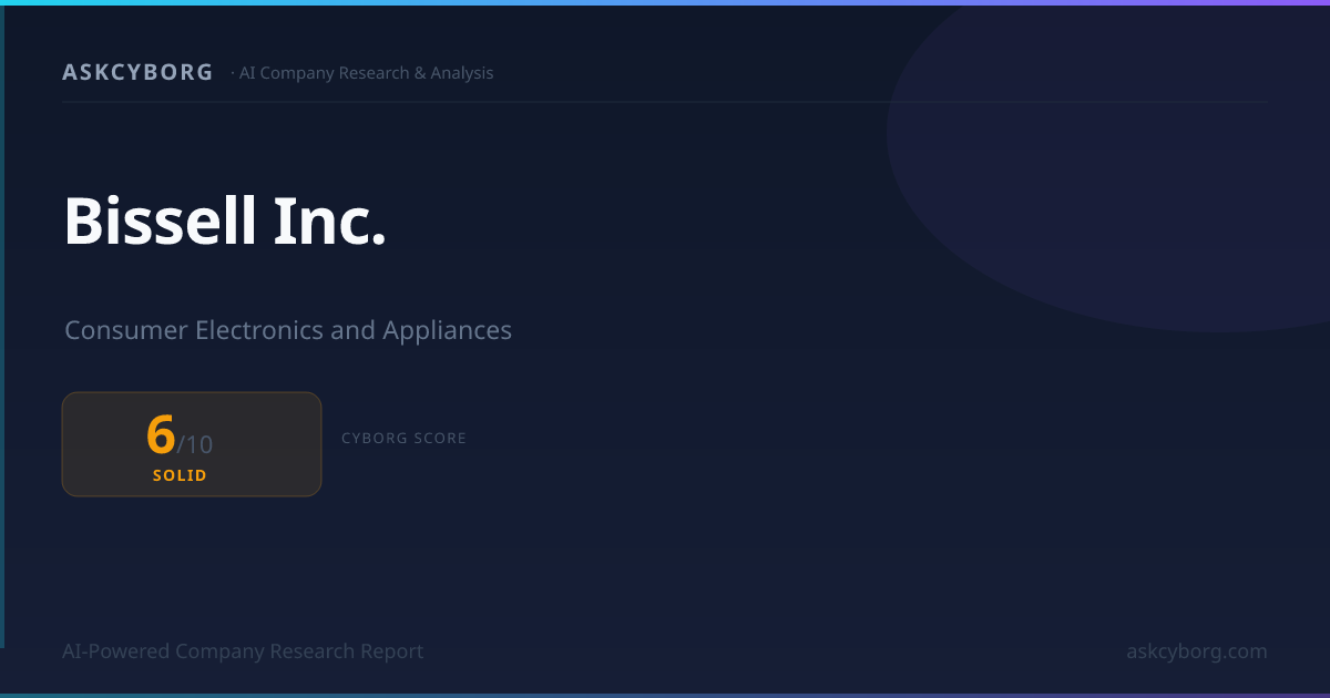 Bissell Inc. Business Model & Cyborg Score 6/10 (2026) | AskCyborg