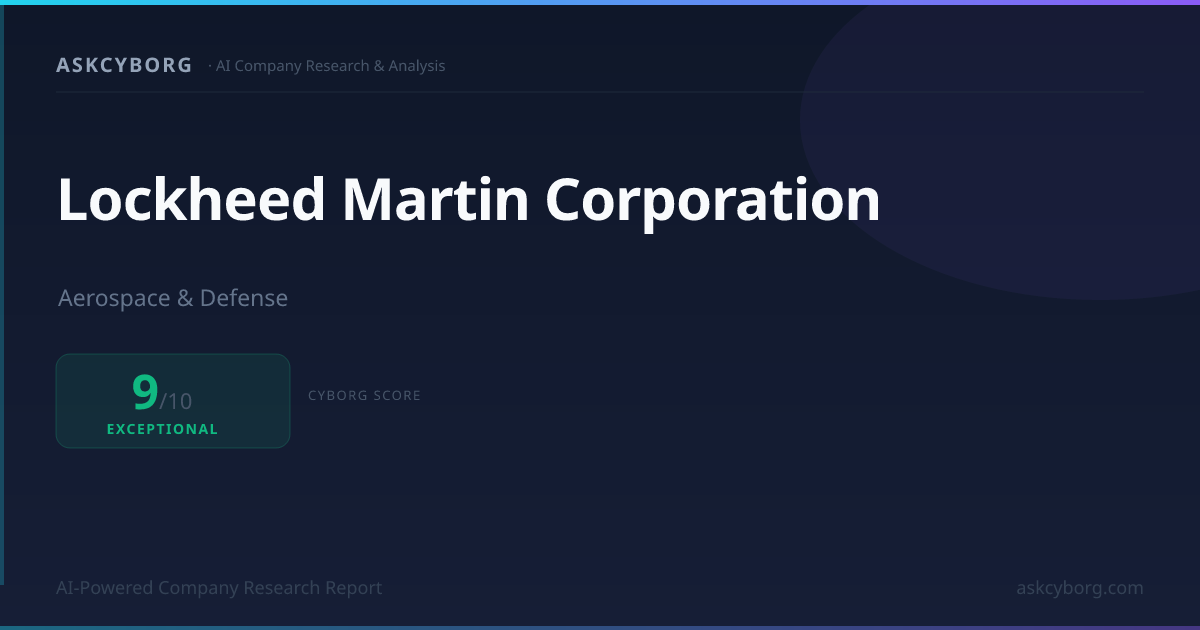 Lockheed Martin Corporation Company Analysis & Research | AskCyborg