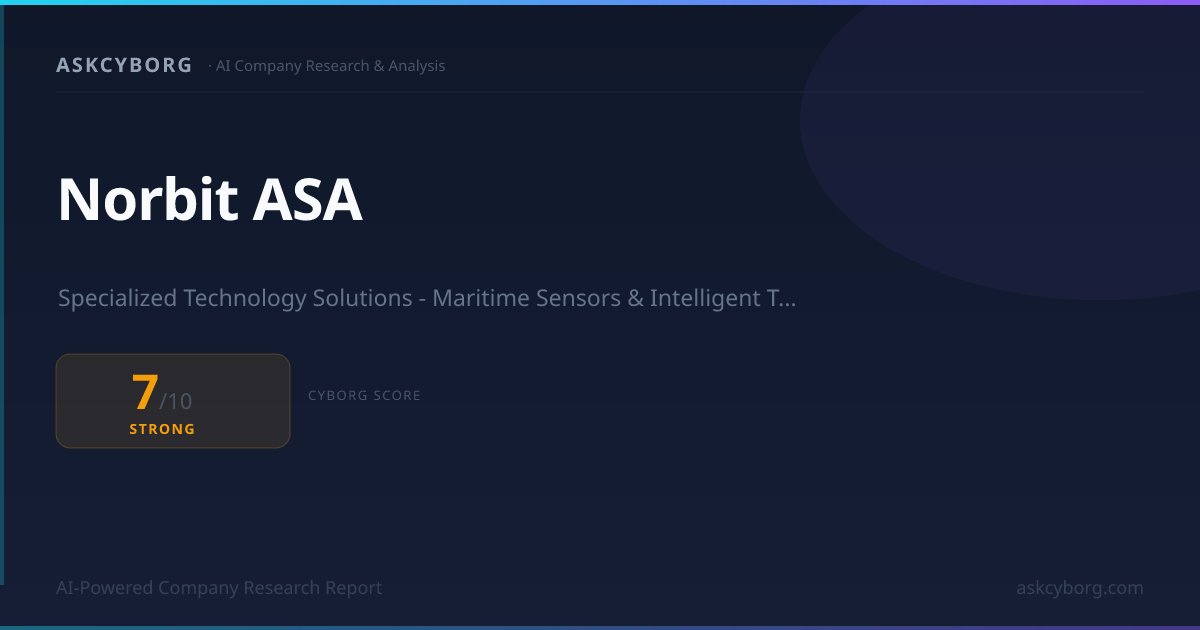 Norbit ASA company overview 2026: revenue 1.75B NOK, Cyborg Score 7/10 ...