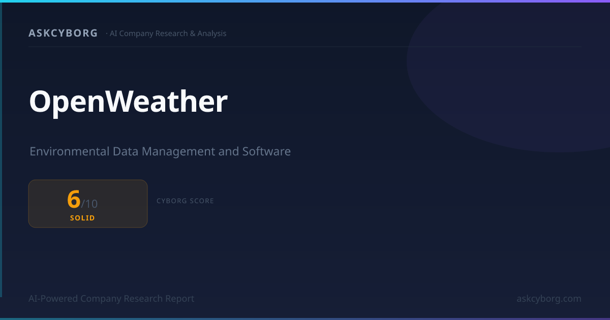 OpenWeather company overview 2026: revenue $10M–$50M (estimated ...