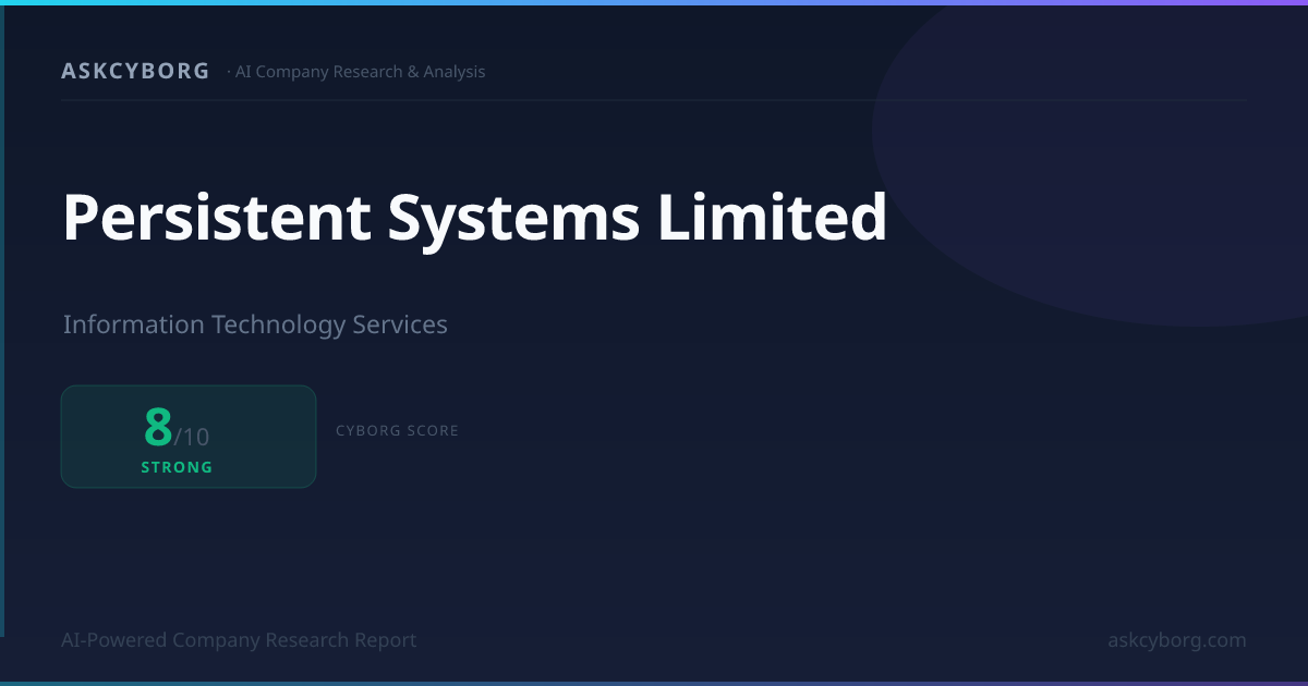 Persistent Systems Limited Business Model & Cyborg Score 8/10 (2026 ...