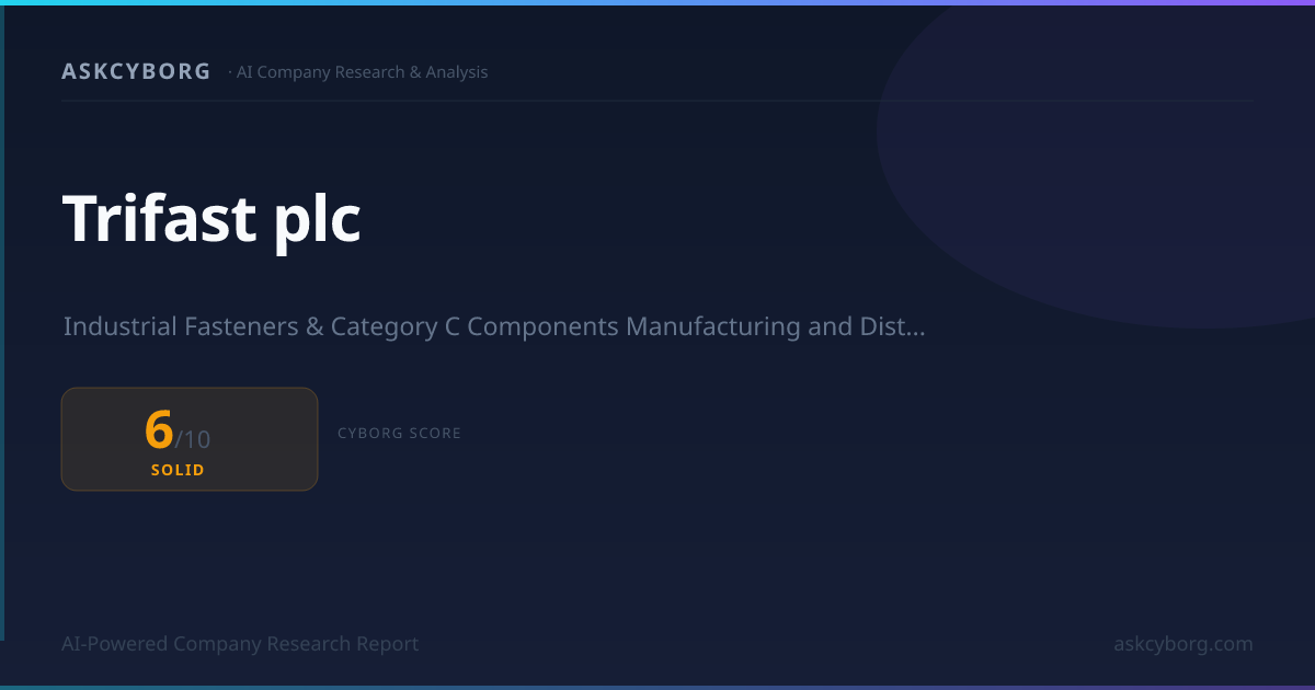 Trifast plc Business Model & Cyborg Score 6/10 (2026) | AskCyborg