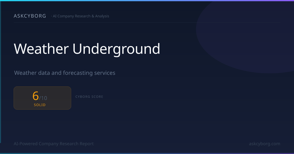 Weather Underground Business Model & Cyborg Score 6/10 (2026) 